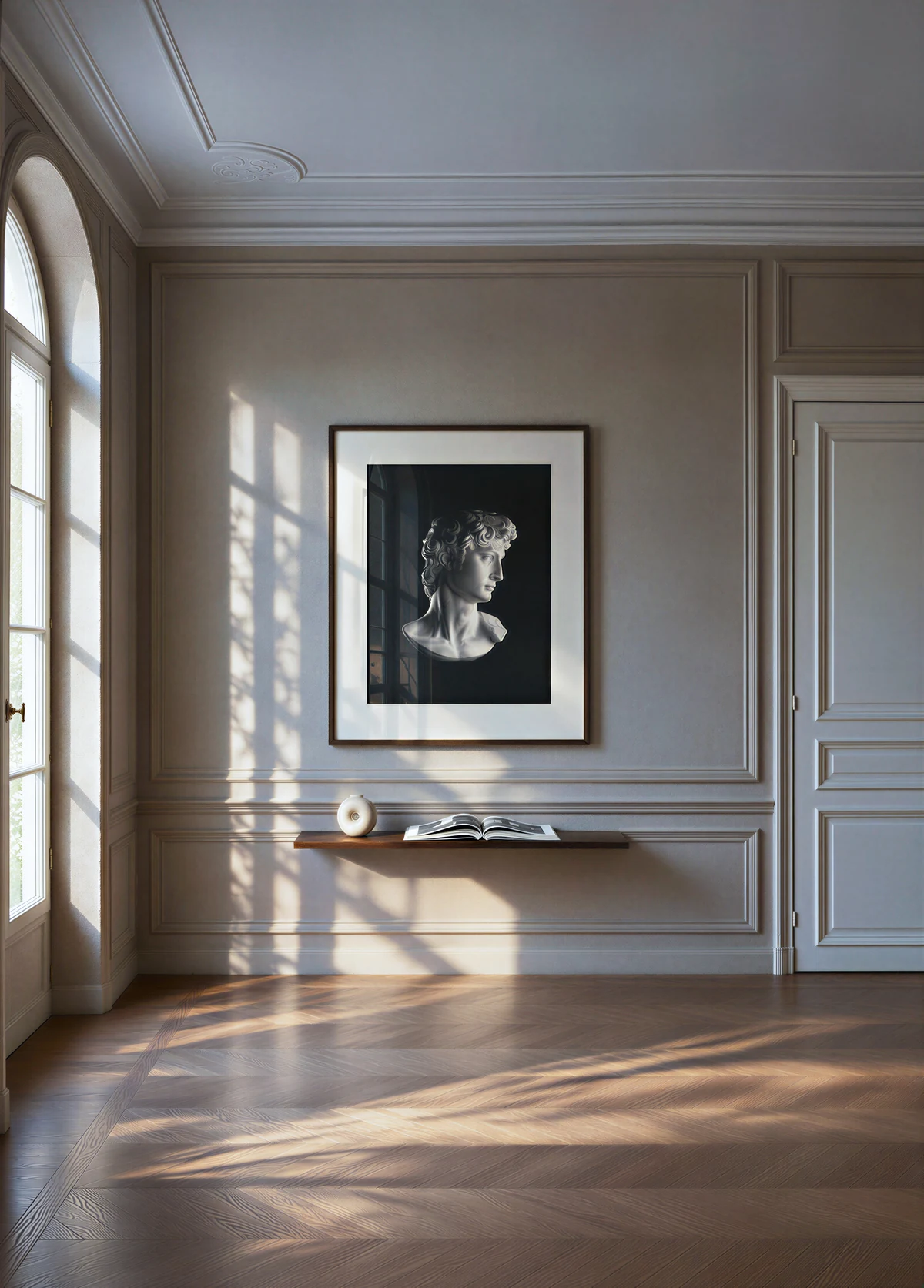 The Ginko Monumental, 120 &times; 100 cm, an ePaper display, framed, with a 15 cm mat.